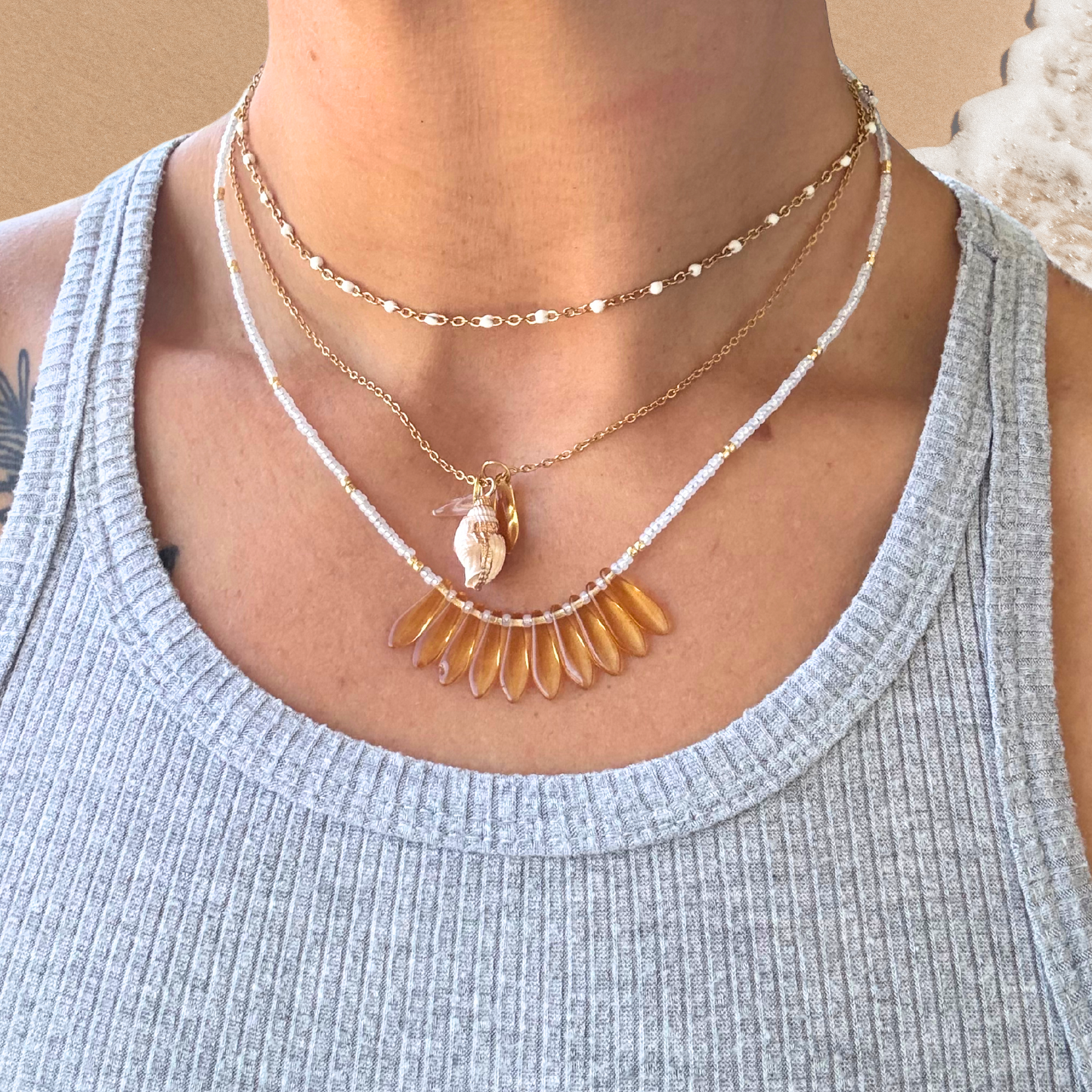 Double Stranded Shell Necklace