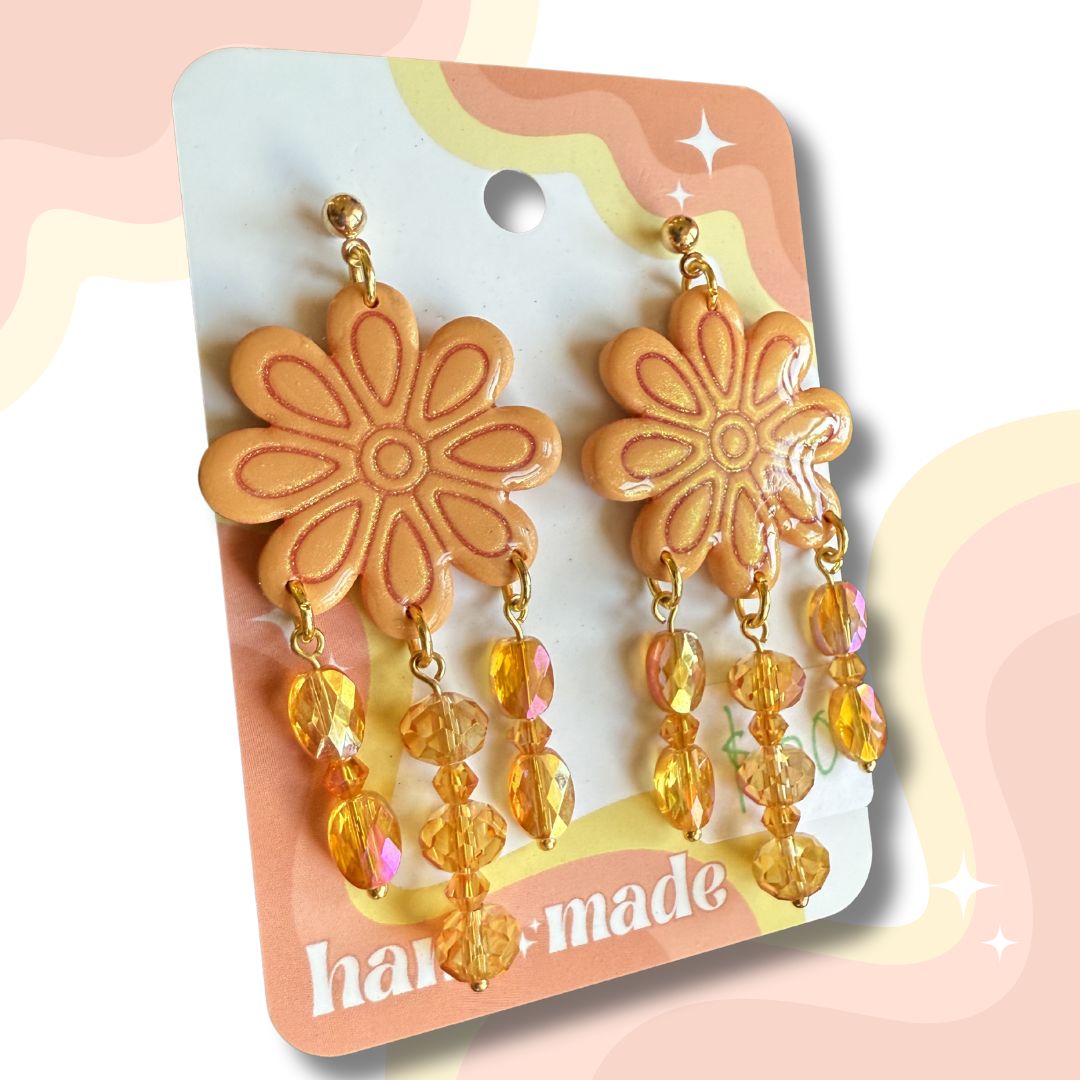 Orange Beaded Flowers