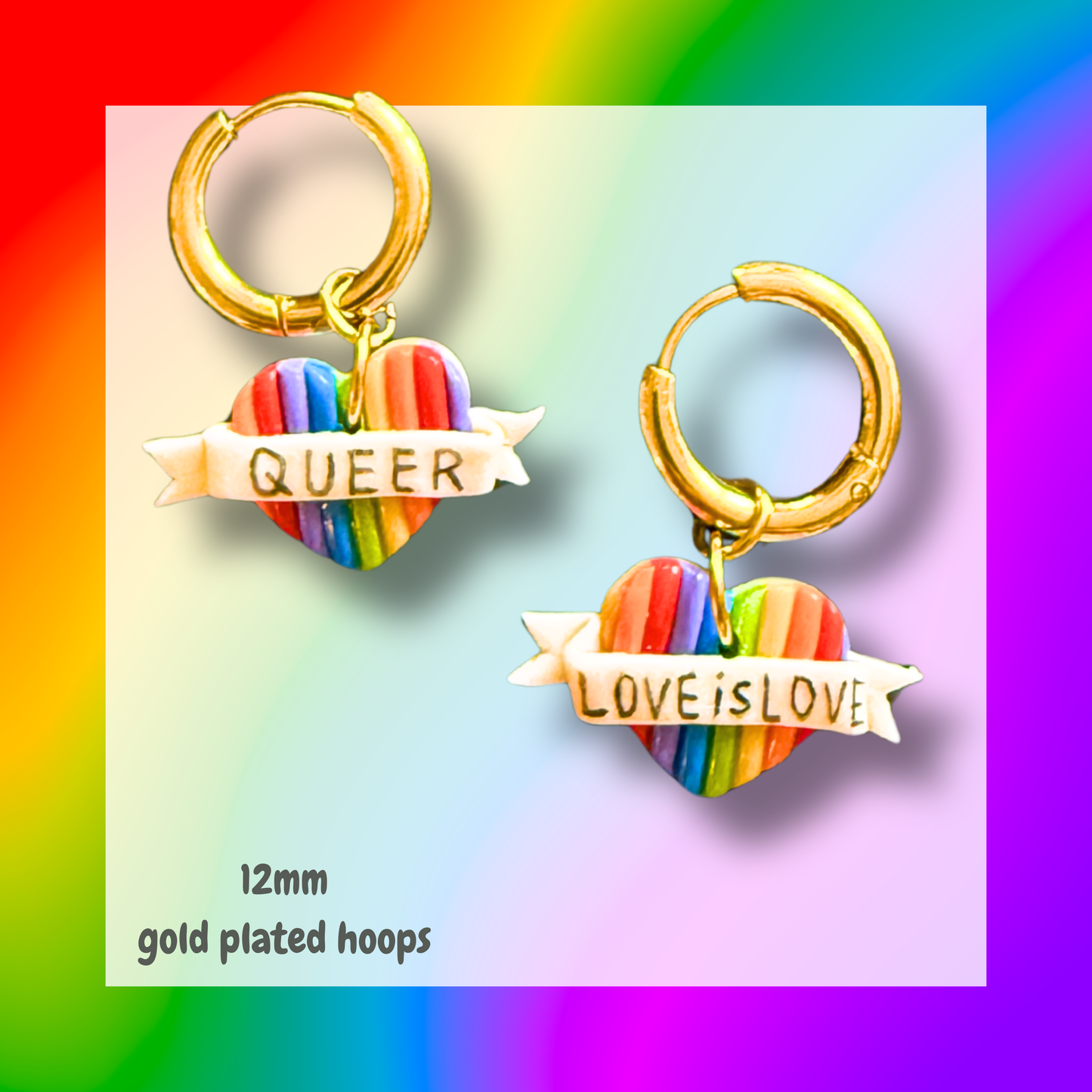Pride Hoops 🏳️‍🌈 Gold + Rainbow