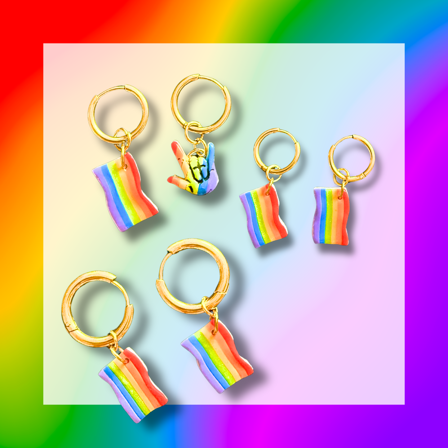 Pride Hoops 🏳️‍🌈 Gold + Flags