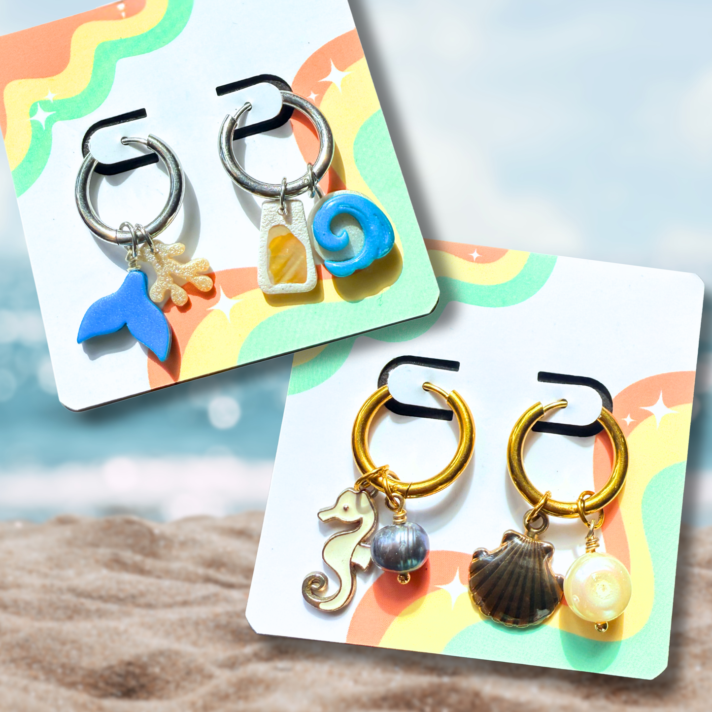 Beachy Dangle Hoops