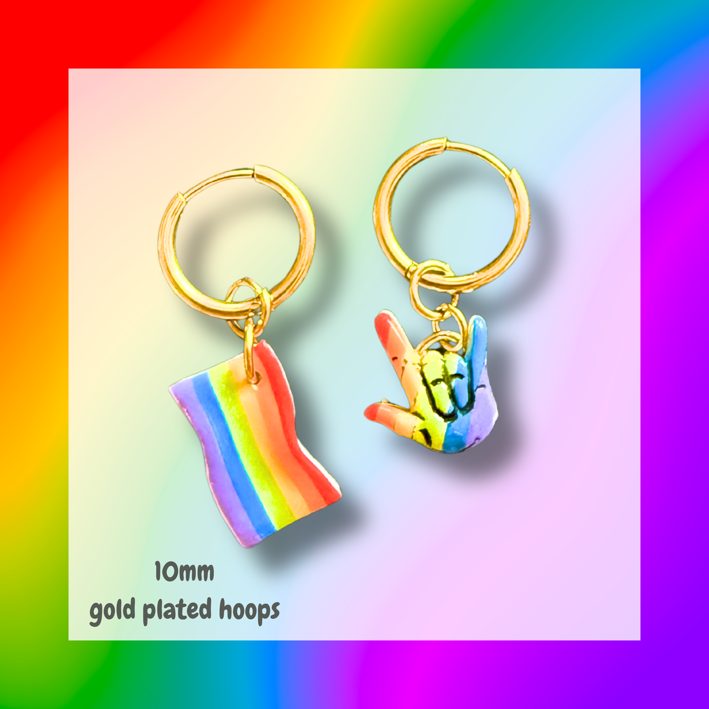 Pride Hoops 🏳️‍🌈 Gold + Flags