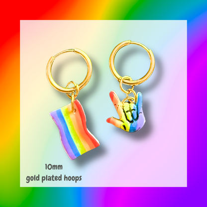Pride Hoops 🏳️‍🌈 Gold + Flags