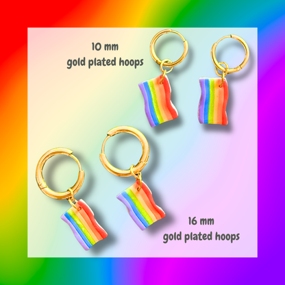 Pride Hoops 🏳️‍🌈 Gold + Flags