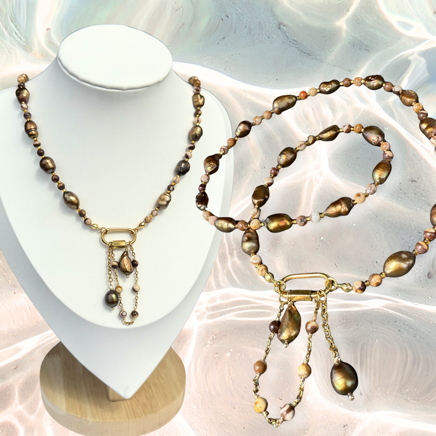 Caramel Zebra Necklace