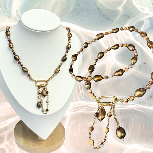 Caramel Zebra Necklace