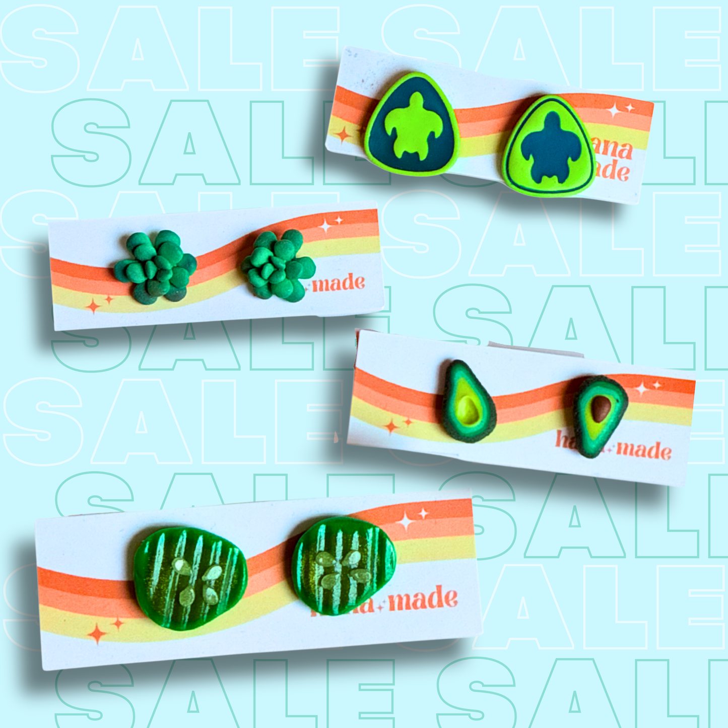 Silly Sale - Studs - Green