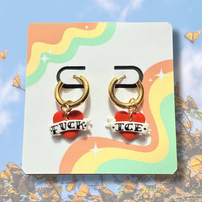 FUCK ICE Handmade Earrings