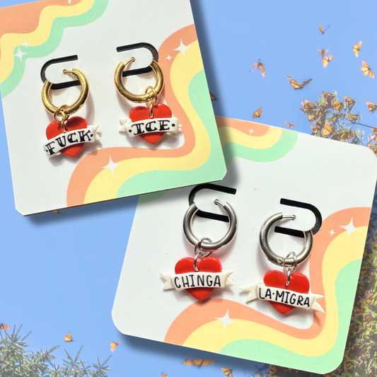 FUCK ICE Handmade Charm Earrings