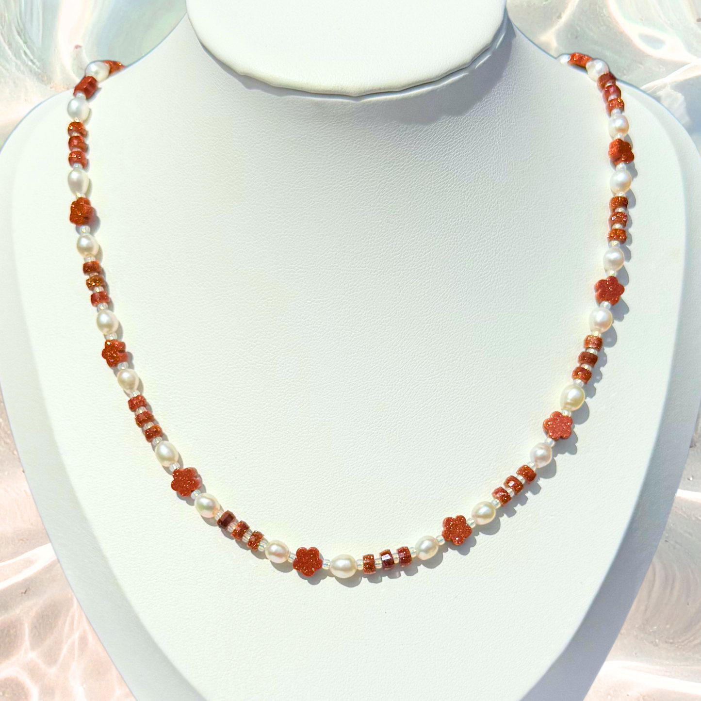 Goldstone Flower Necklace