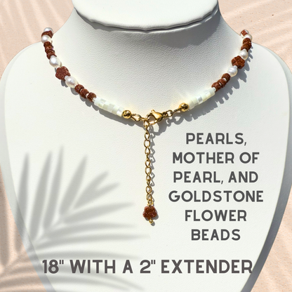 Goldstone Flower Necklace