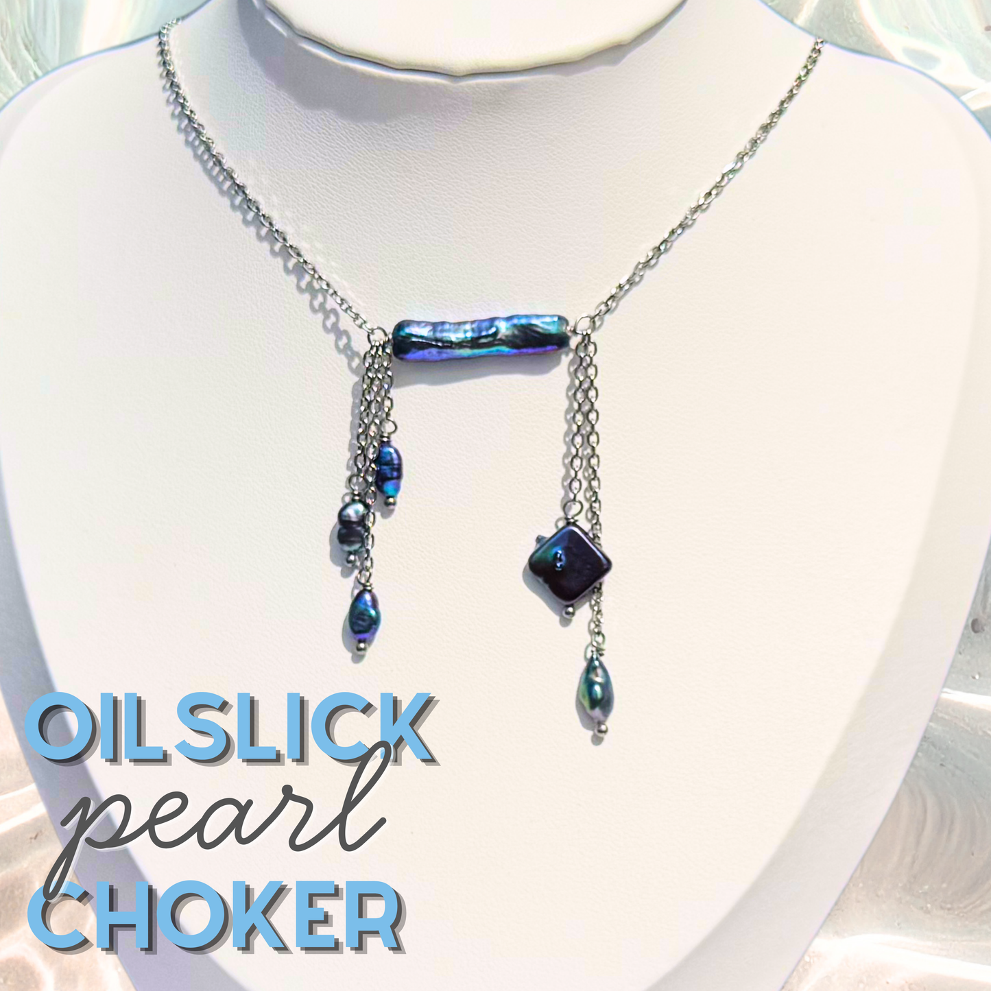 OilSlick Pearl Choker