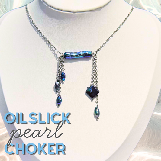 OilSlick Pearl Choker