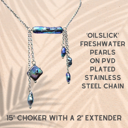 OilSlick Pearl Choker