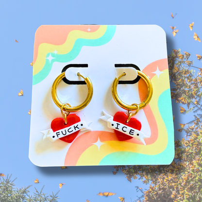 FUCK ICE Handmade Earrings