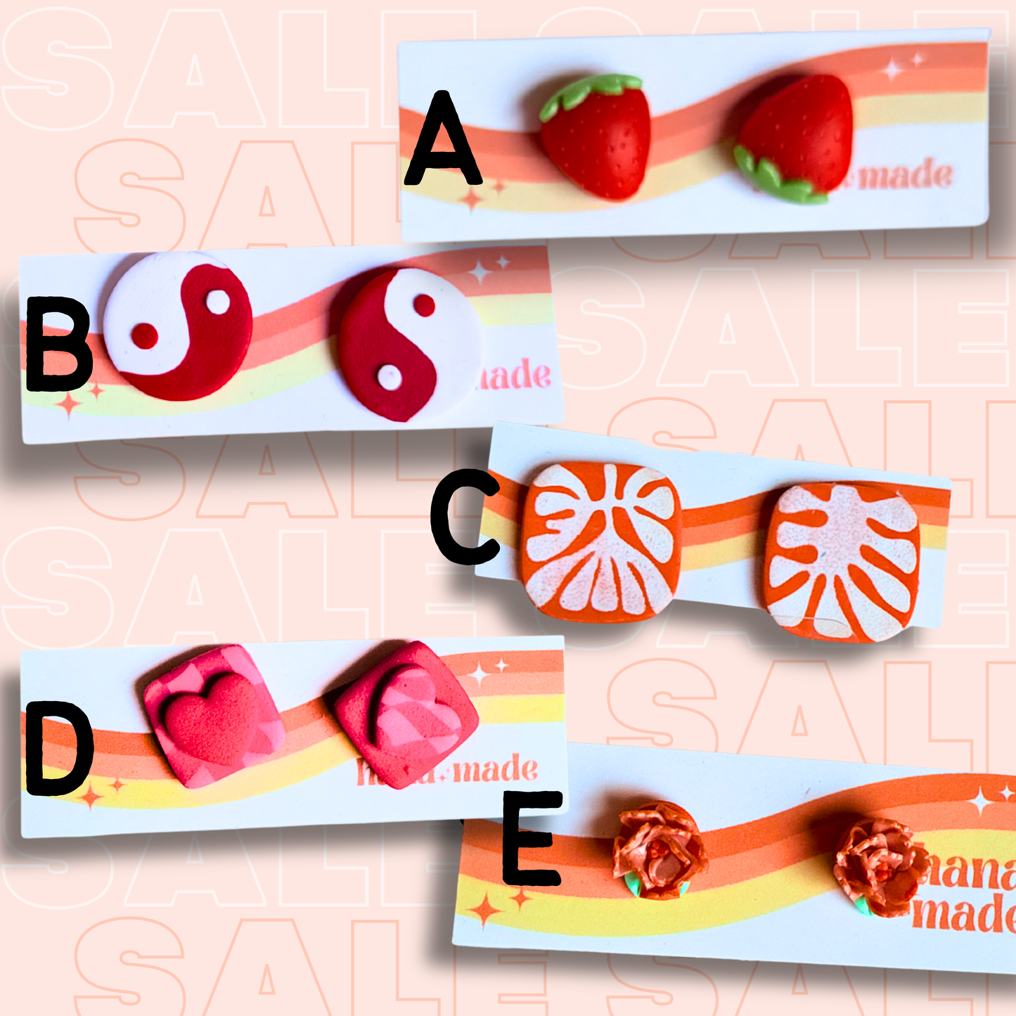 Silly Sale - STUDS pink and red ❤️🩷