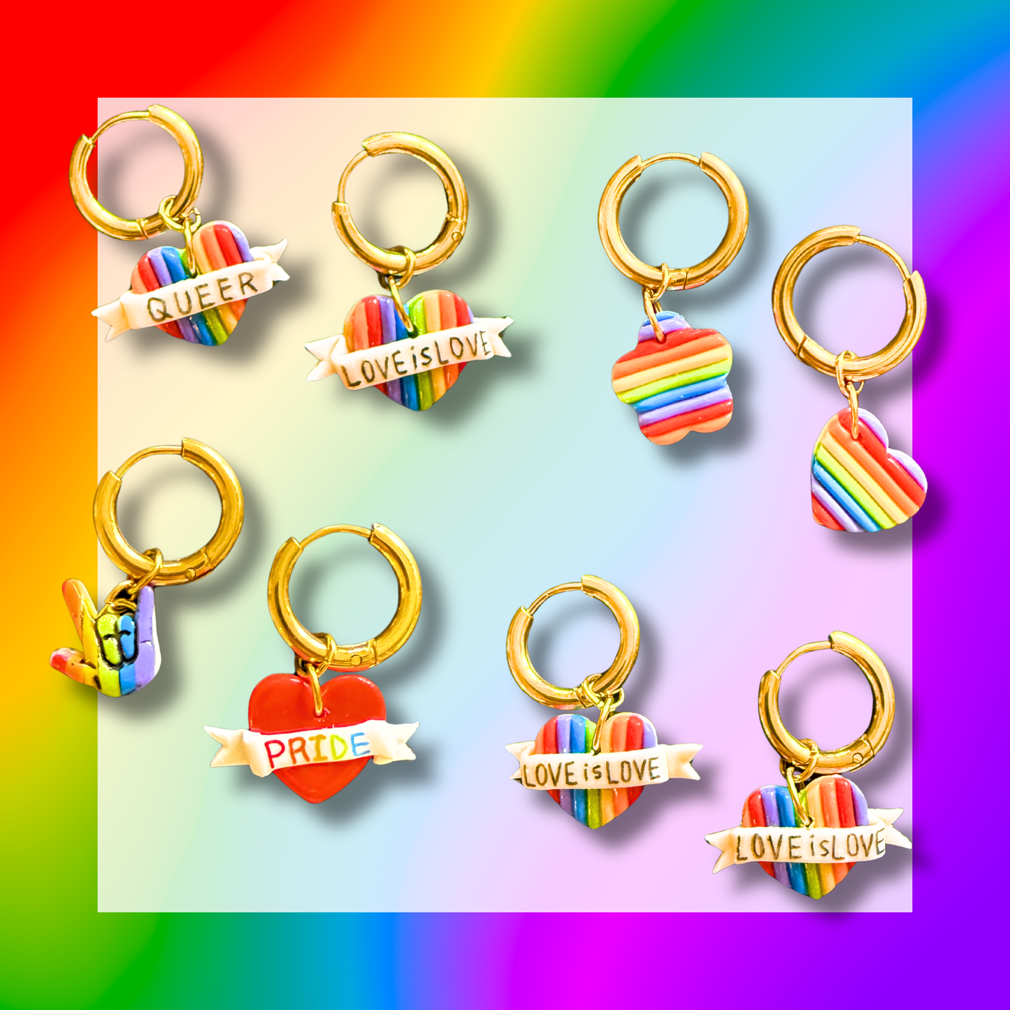 Pride Hoops 🏳️‍🌈 Gold + Rainbow