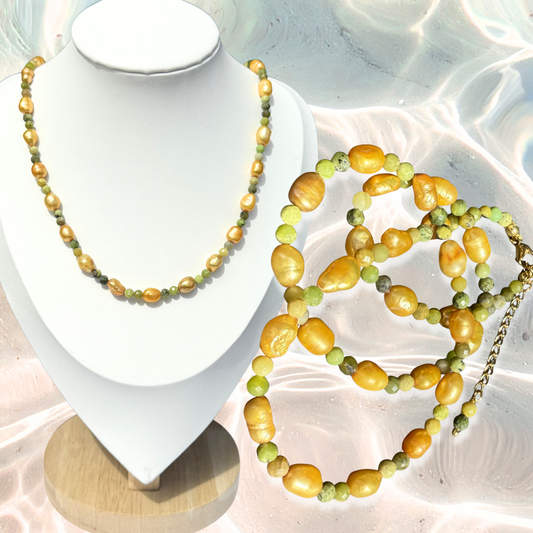 HoneyDrop & Jasper Necklace