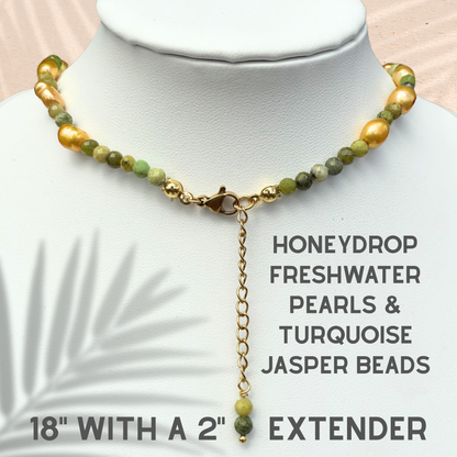HoneyDrop & Jasper Necklace