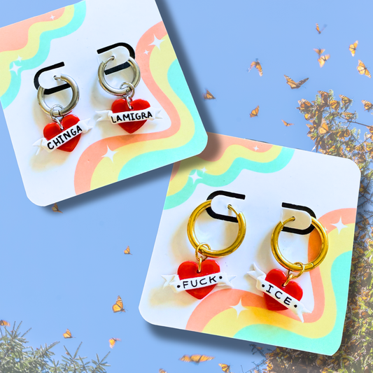 FUCK ICE Handmade Earrings