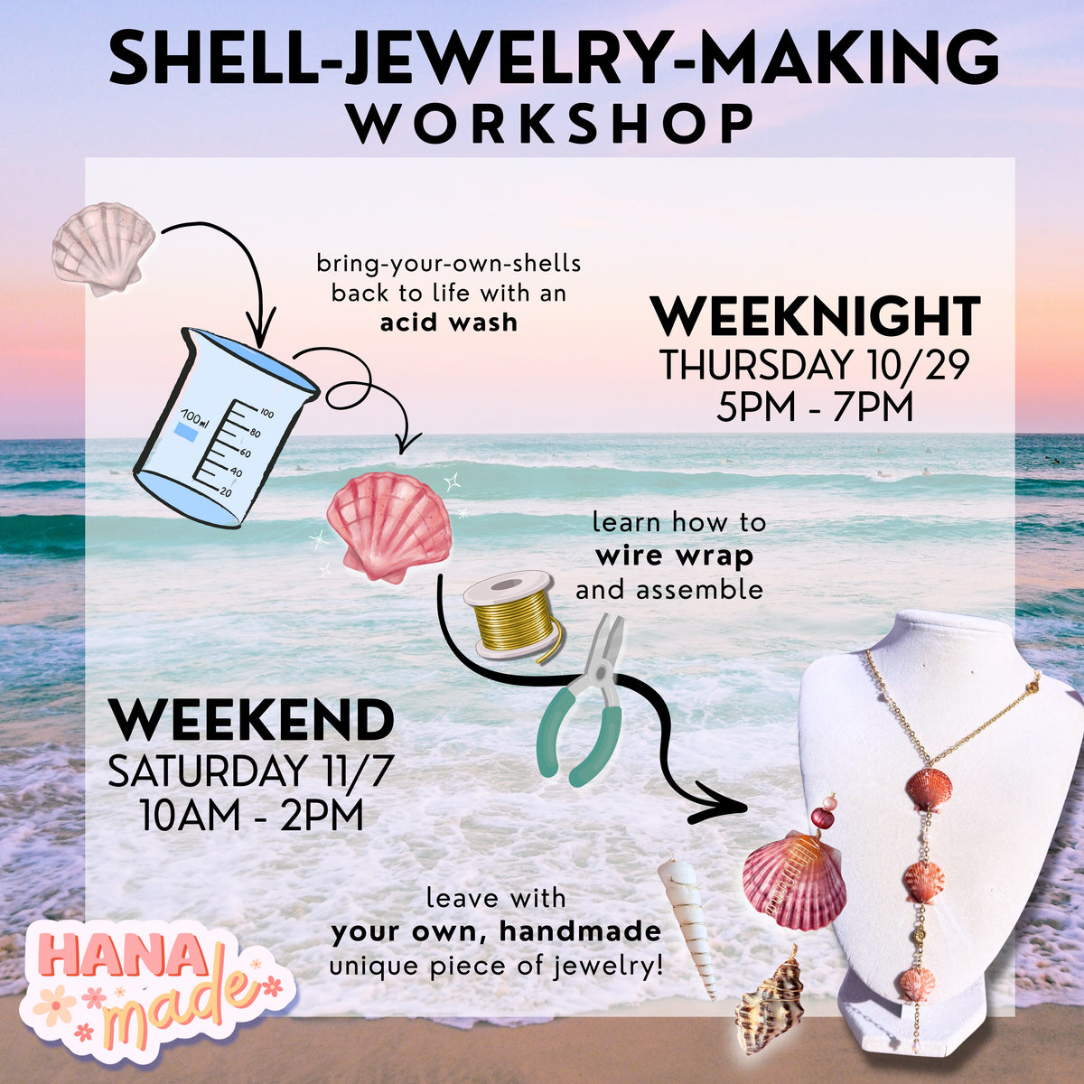Shell Jewelry Making WORKSHOP TICKETS
