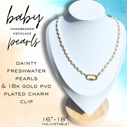 Baby Pearls Charm Clip Necklace