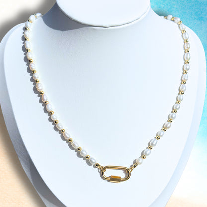 Baby Pearls Charm Clip Necklace